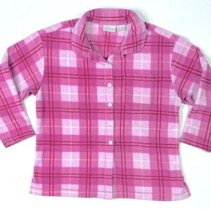 Basic Editions Pink and White Plaid Shirt